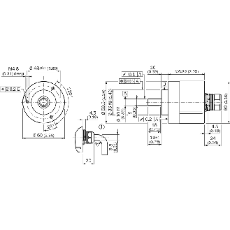 Codeur abs. monotour Ø60mm Axe plein 10mm Parallèle 8192i/t M23 21P - ARS60-H4B08192-Lire la description