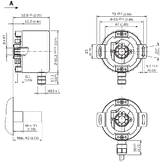 Codeur inc. Ø60mm Axe creux 10mm PROG 65536i/t 4,5-32V TTL/HTL M12 8P - DFS60I-BDPC65536-Lire la description