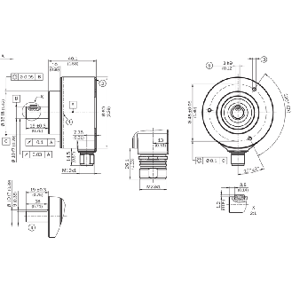 Codeur abs. de séc. multitours Axe plein 10mm SSI + Sin/Cos M23 12P - AFM60S-S4SA032768-Lire la description