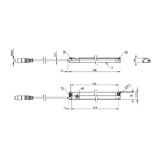 Système de mesure de position magnétique 128mm, 0-10V/4-20mA, IO-Link - BMP 01-EL1PP21A-0128-00-P00,5-S75 (BMP0001)-Lire la description
