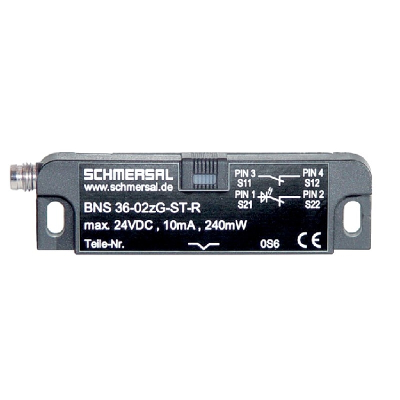 Int.de séc. magnétique codé (sans act.) Led, 3NF, M08 6P droite - BNS 36-02/01ZG-ST-R-Lire la description