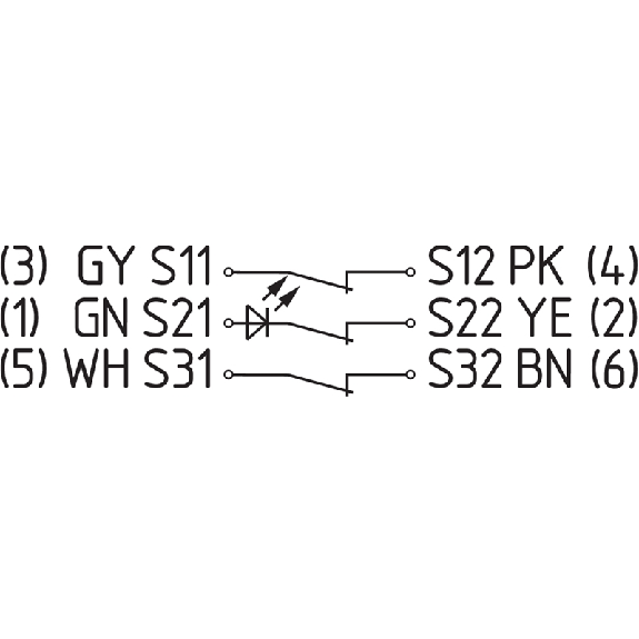 Int.de séc. magnétique codé (sans act.) Led, 3NF, M08 6P droite - BNS 36-02/01ZG-ST-R-Lire la description