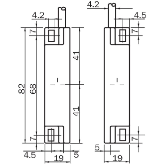 Int. de séc. magnétique (avec act.) Reed Sao=5mm 1NO+1NF, câble 10m - RE300-DA10P-Lire la description