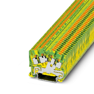 Bloc de jonction de protection, Push-in, 0,14 - 4 mm², vert/jaune - PTS 2,5-QUATTRO-PE-Lire la description