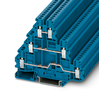 Bloc de jonction à 3 étages, à vis, 0,14 - 4mm², 19A, 500V, bleu - UT 2,5-3L BU-Lire la description