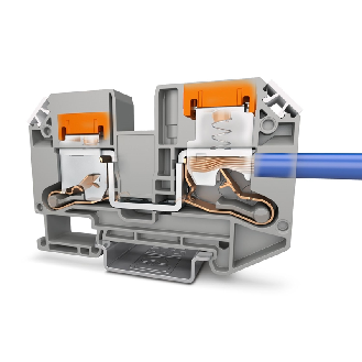 Bloc de jonction simple, Push-X, 2,5 - 25mm², 76A, 1000V, gris - XTV 16-Lire la description
