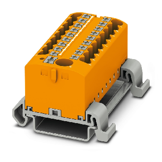 Bloc distributeur, 690V, 24A, Push-in, 19x 0,14-4mm², orange - PTFIX 6/18X2,5-NS35A OG-Lire la description