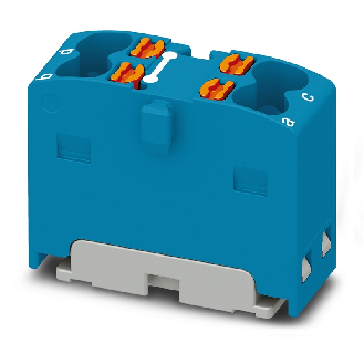Bloc distributeur, 450V, 17,5A, Push-in, 4x 0,14-2,5mm², bleu - PTFIX 4X1,5 BU-Lire la description