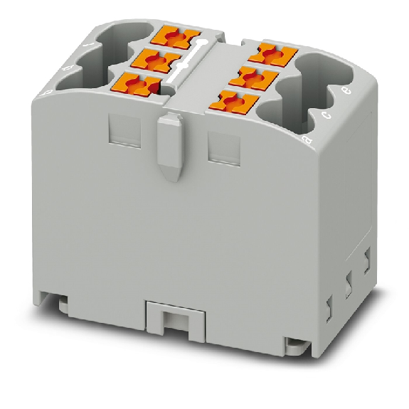 Bloc distributeur, 450V, 24A, Push-in, 6x 0,14-4mm², gris - PTFIX 6X2,5 GY Bloc distributeur, 450V, 24A, Push-in, 6x 0,14-4mm², gris - PTFIX 6X2,5 GY-Lire la description