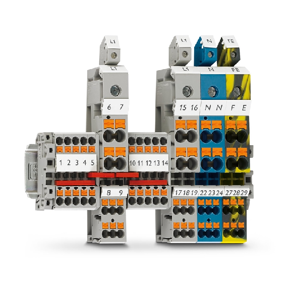 Bloc de jonction simple, Push-in, à vis, 0,14 - 4mm², 24A, 800V, bleu - PTU 2,5 BU Bloc de jonction simple, Push-in, à vis, 0,14 - 4mm², 24A, 800V, bleu - PTU 2,5 BU-Lire la description