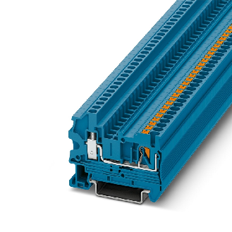 Bloc de jonction simple, Push-in, à vis, 0,14 - 4mm², 24A, 800V, bleu - PTU 2,5 BU-Lire la description