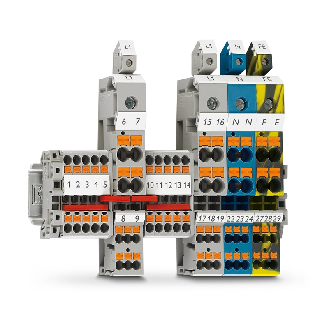 Bloc de jonction simple, Push-in, à vis, 0,14 - 4mm², 24A, 800V, bleu - PTU 2,5 BU-Lire la description