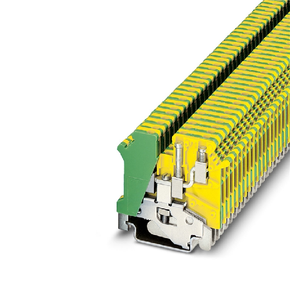 Bloc de jonction de protection, à vis, 0,2 - 2,5 mm², vert/jaune - UK 3-TWIN-PE Bloc de jonction de protection, à vis, 0,2 - 2,5 mm², vert/jaune - UK 3-TWIN-PE-Lire la description