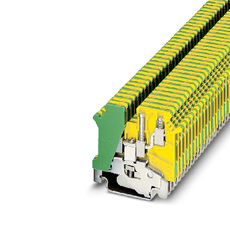 Bloc de jonction de protection, à vis, 0,2 - 2,5 mm², vert/jaune - UK  3-TWIN-PE-Lire la description