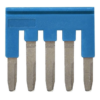 Pontage sécable bleu, 5 pôles, pour bornes Push-In + de 2,5mm² - XW5S-P2.5-5BL-Lire la description