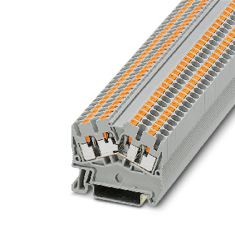 Bloc de jonction simple, Push-in, 0,14 - 4mm², 24A, 800V, gris - PTS 2,5-QUATTRO-Lire la description