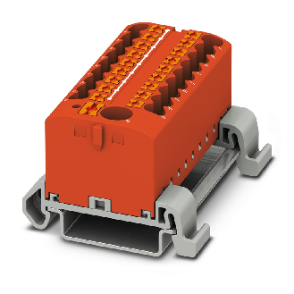 Bloc distributeur, 690V, 24A, Push-in, 19x 0,14-4mm², rouge - PTFIX 6/18X2,5-NS35A RD-Lire la description