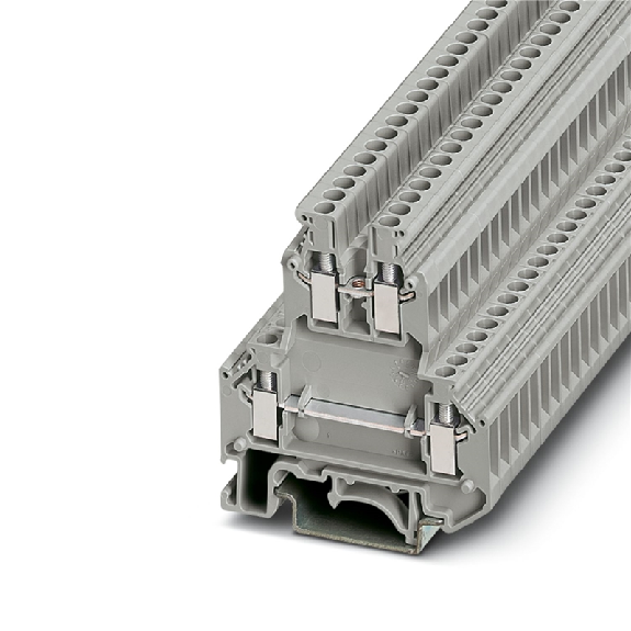 Bloc de jonction à 2 étages, à vis, 0,2 - 4mm², 24A, 500V, gris - UKK 3 Bloc de jonction à 2 étages, à vis, 0,2 - 4mm², 24A, 500V, gris - UKK 3-Lire la description
