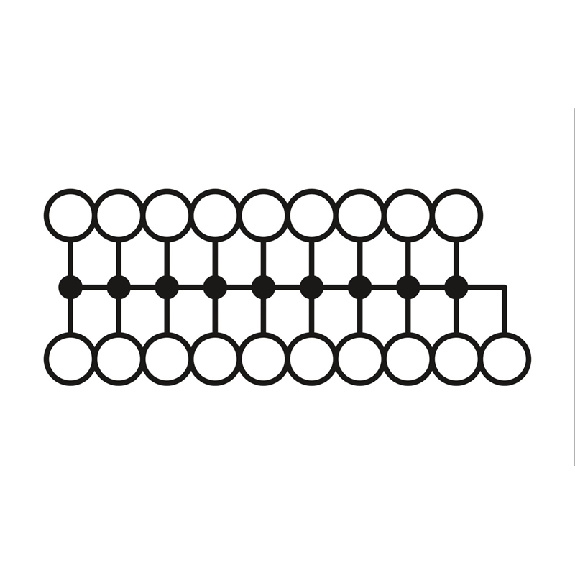 Bloc distributeur, 690V, 24A, Push-in, 19x 0,14-4mm², bleu - PTFIX 6/18X2,5-NS35A BU-Lire la description
