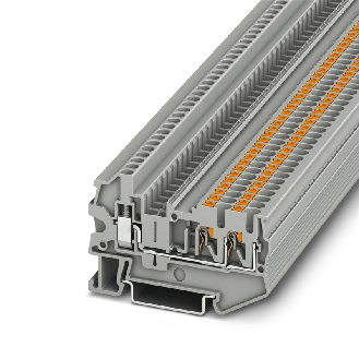 Bloc de jonction simple, Push-in, à vis, 0,14 - 4mm², 24A, 800V, gris - PTU 2,5-TWIN-Lire la description