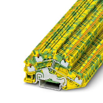 Bloc de jonction de protection, Push-in, 0,14 - 1,5mm, vert/jaune - PTTBS 1,5/S-PE-Lire la description