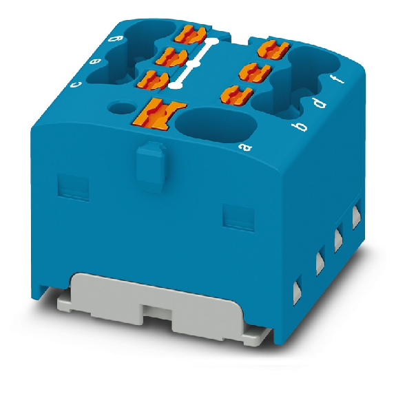 Bloc distributeur, 450V, 17,5A, Push-in, 7x 0,14-2,5mm², bleu - PTFIX 4/6X1,5 BU Bloc distributeur, 450V, 17,5A, Push-in, 7x 0,14-2,5mm², bleu - PTFIX 4/6X1,5 BU-Lire la description