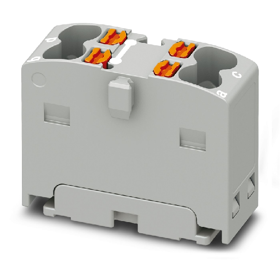 Bloc distributeur, 450V, 17,5A, Push-in, 4x 0,14-2,5mm², gris - PTFIX 4X1,5 GY Bloc distributeur, 450V, 17,5A, Push-in, 4x 0,14-2,5mm², gris - PTFIX 4X1,5 GY-Lire la description