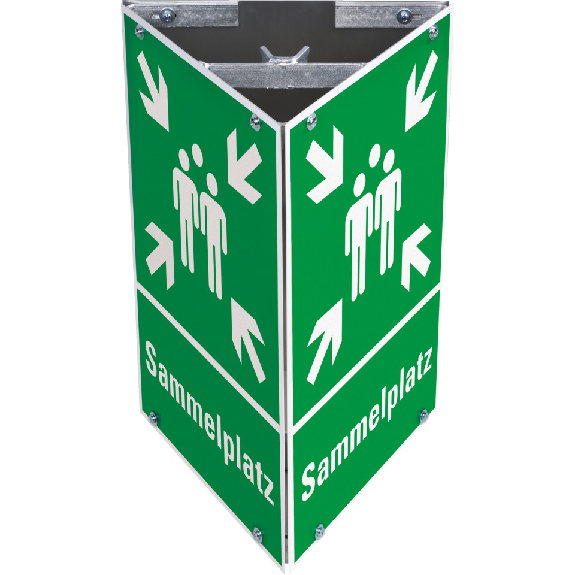 Dreieckset Rettungszeichen Sammelstelle, Aluminium, 400x600mm, inkl. Befestigung Dreieckset Rettungszeichen Sammelstelle, Aluminium, 400x600mm, inkl. Befestigung-Beschreibung lesen