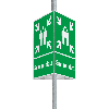 Dreieckset Rettungszeichen Sammelstelle, Aluminium, 400x600mm, inkl. Befestigung Dreieckset Rettungszeichen Sammelstelle, Aluminium, 400x600mm, inkl. Befestigung