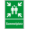 Rettungs-Kombischild Sammelstelle, Aluminium, 400x600mm, ASR A1.3, DIN EN ISO 7010 E003 und E007 Rettungs-Kombischild Sammelstelle, Aluminium, 400x600mm, ASR A1.3, DIN EN ISO 7010 E003 und E007