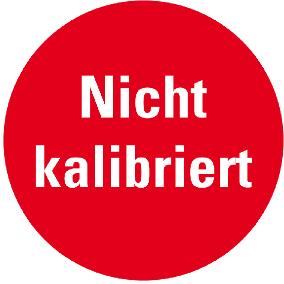 Prüfplakette Nicht kalibriert, rot, Folie, selbstklebend, Ø 10mm, 10/Bogen Prüfplakette Nicht kalibriert, rot, Folie, selbstklebend, Ø 10mm, 10/Bogen-Beschreibung lesen