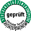 Prüfplakette geprüft nächster Termin,25-30,Folie,selbstklebend,Ø 30mm,10/Bogen Prüfplakette geprüft nächster Termin,25-30,Folie,selbstklebend,Ø 30mm,10/Bogen