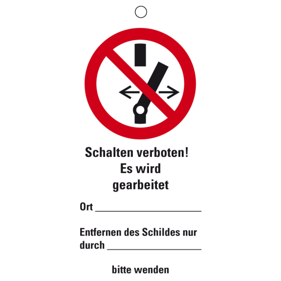 Wartungsanhänger Schalten verb.! Es wird...,doppels.,Kunststoff,147x76 mm,10/VE Wartungsanhänger Schalten verb.! Es wird...,doppels.,Kunststoff,147x76 mm,10/VE-Beschreibung lesen