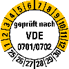 Prüfplakette geprüft nach VDE 0701/0702,25-30,Folie,selbstkl.,Ø 30mm,10/Bogen Prüfplakette geprüft nach VDE 0701/0702,25-30,Folie,selbstkl.,Ø 30mm,10/Bogen
