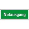 Rettungszeichen Notausgang, praxisbewährt, Aluminium, 297x105mm Rettungszeichen Notausgang, praxisbewährt, Aluminium, 297x105mm
