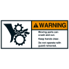 ANSI-Aufkleber WARNING Moving parts can crush,UL anerk.,Folie,35x80mm,2/BOG ANSI-Aufkleber WARNING Moving parts can crush,UL anerk.,Folie,35x80mm,2/BOG