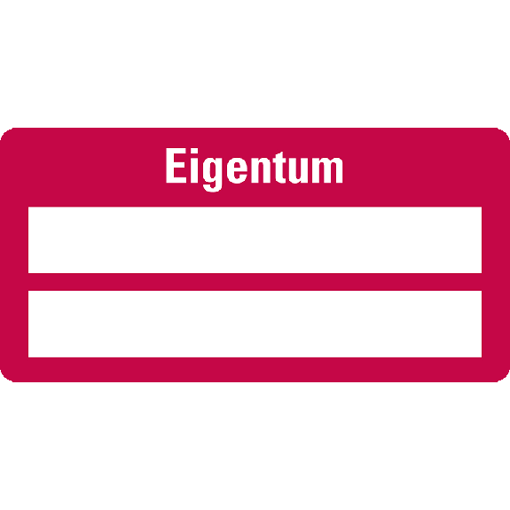 Propriété d'étiquette d'inventaire, rouge, film de document avec adhésif spécial, 50x25mm, 9/feuille-Leggi tutto