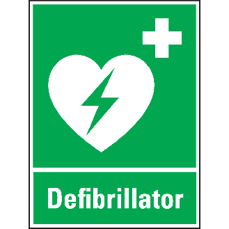 Rettungs-Kombischild Defibrillator, ASR/ISO, Kunststoff, 300x400mm-Beschreibung lesen