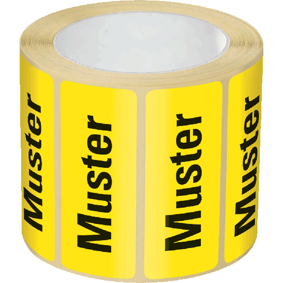 Organisationsetikett Muster!, gelb, Haftpapier, ablösbar, 50x20mm, 500/Rolle-Beschreibung lesen