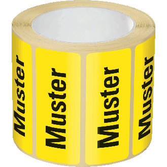 Organisationsetikett Muster!, gelb, Haftpapier, ablösbar, 50x20mm, 500/Rolle-Beschreibung lesen