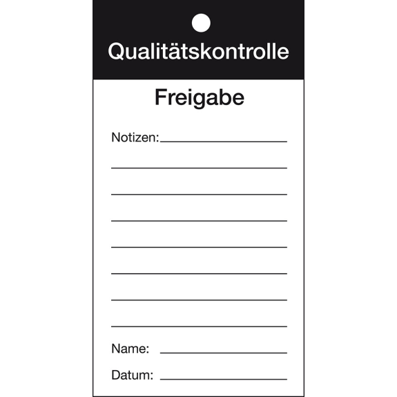 Qualitätsanhänger Qualitätskontrolle-Freigabe, Karton, 80x150mm, 50/VE Qualitätsanhänger Qualitätskontrolle-Freigabe, Karton, 80x150mm, 50/VE-Beschreibung lesen