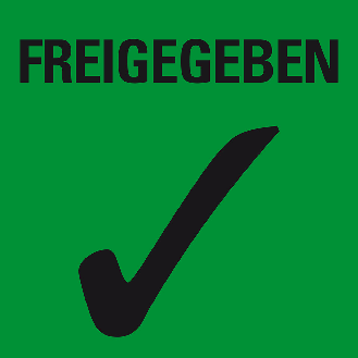 Organisationsetikett FREIGEGEBEN, grün, Haftpapier, ablösbar, 17x17mm, 500/Rolle-Beschreibung lesen