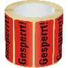 Organisationsetikett Gesperrt!, rot, Haftpapier, ablösbar, 50x20mm, 500/Rolle Organisationsetikett Gesperrt!, rot, Haftpapier, ablösbar, 50x20mm, 500/Rolle
