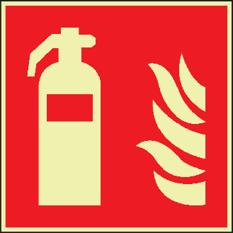 PERMALIGHT power langnachleuchtend Brandschutzzeichen Feuerlöscher, ASR/ISO, Folie, 200x200mm-Beschreibung lesen