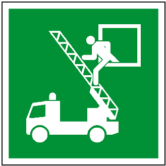 Rettungszeichen Rettungsausstieg, Folie, selbstklebend, 200x200mm, DIN EN ISO 7010/E017-Beschreibung lesen