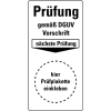 Mini-Grundplakette Prüfung DGUV Vorschrift, nP., Folie, ablösbar, 20x40mm, 16/Bogen, DGUV