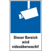 Hinweis-Kombischild Dieser Bereich wird videoüberwacht, Folie, selbstklebend, 200x300mm Hinweis-Kombischild Dieser Bereich wird videoüberwacht, Folie, selbstklebend, 200x300mm