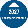 Systemprüfplakette Nächster Prüftermin 2027, blau, Folie, Ø 30mm, 10/Bogen