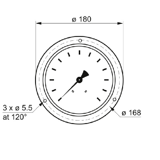Manomètre de vérification inox Ø150mm 0 .. 25 bar, G 1/2 - MVE7-D30.B24-Lire la description
