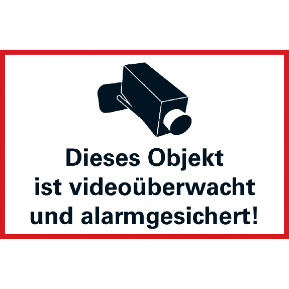 Hinweisschild Dieses Objekt ist videoüberwacht..., Folie, selbstklebend, 300x200mm Hinweisschild Dieses Objekt ist videoüberwacht..., Folie, selbstklebend, 300x200mm-Beschreibung lesen